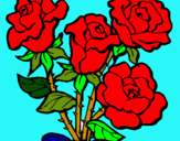 Dibuix Ram de roses pintat per elia currius