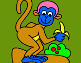 Dibuix Mono pintat per POL D.
