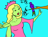 Dibuix Princesa cantant pintat per GUILLEM