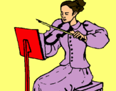 Dibuix Dama violinista pintat per esports maria navarro 1