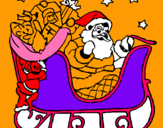 Dibuix Pare Noel en el seu trineu  pintat per Asha rivera coll