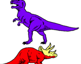 Dibuix Triceratops i tiranosaurios rex  pintat per ERIC