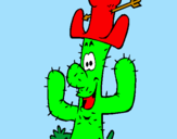 Dibuix Cactus amb barret  pintat per sergi 