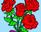 Dibuix Ram de roses pintat per julia
