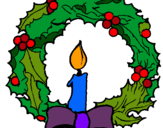 Dibuix Corona de nadal i una espelma pintat per laia