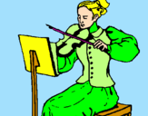 Dibuix Dama violinista pintat per gemma i xavier
