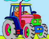Dibuix Tractor en funcionament  pintat per brenda3