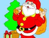 Dibuix Santa Claus i un arbre de nadal  pintat per Pau Guindo i Monica