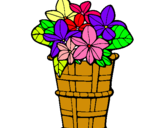 Dibuix Cistell amb flors 3 pintat per amina