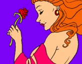 Dibuix Princesa amb una rosa pintat per LAIA