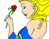 Dibuix Princesa amb una rosa pintat per iker m.