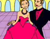 Dibuix Princesa i príncep en el ball reial pintat per  lorena