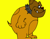 Dibuix Bulldog anglès  pintat per jaume rexach