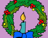 Dibuix Corona de nadal i una espelma pintat per elena