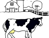 Dibuix Vaca pasturant pintat per ERIC J
