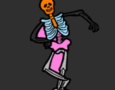 Dibuix Esquelet content  pintat per MARTI FERRAN
