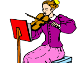 Dibuix Dama violinista pintat per Clàudia Ortega