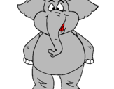 Dibuix Elefant content pintat per ARNAU.L.O