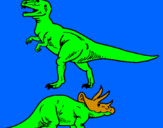 Dibuix Triceratops i tiranosaurios rex  pintat per ALEX