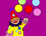 Dibuix Pallasso amb globus pintat per SOLE-P5