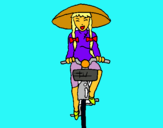 Dibuix Xina amb bicicleta pintat per alicia