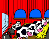 Dibuix Vacas en l'estable  pintat per aholote
