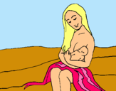 Dibuix Mare amb la seva nadó pintat per katy