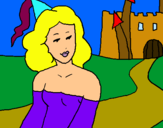 Dibuix Princesa i castell pintat per ARNAU SOLSONA