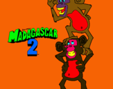 Dibuix Madagascar 2 Manson i Phil pintat per ariadna gonzalez tena