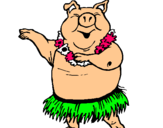 Dibuix Porc hawaià pintat per mnmn