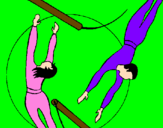 Dibuix Trapezista saltant pintat per la chica guay