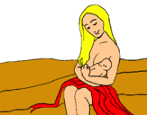 Dibuix Mare amb la seva nadó pintat per joel G