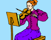 Dibuix Dama violinista pintat per  marina 