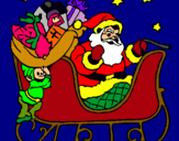 Dibuix Pare Noel en el seu trineu  pintat per silvestrinita
