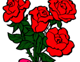 Dibuix Ram de roses pintat per NOA P.