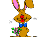 Dibuix Conill amb ram de flors pintat per marta sert casademont