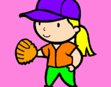 Dibuix Jugadora de beisbol  pintat per claudia soca