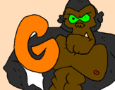 Dibuix Goril·la pintat per gemma