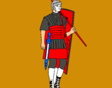 Dibuix Soldat romà  pintat per rampanat