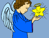 Dibuix Àngel i estrella pintat per ccp