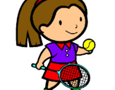 Dibuix Noia tennista pintat per Claudia