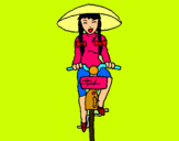Dibuix Xina amb bicicleta pintat per julia
