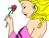 Dibuix Princesa amb una rosa pintat per claudia