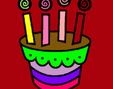 Dibuix Pastís amb espelmes pintat per pastel cumpleaños