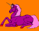 Dibuix Unicorn assentat pintat per Eleni