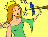 Dibuix Princesa cantant pintat per MARGA