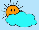 Dibuix Sol i núvol pintat per Marc