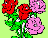Dibuix Ram de roses pintat per AINA