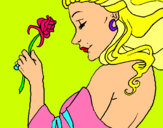 Dibuix Princesa amb una rosa pintat per princesa