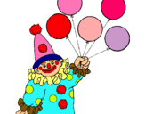 Dibuix Pallasso amb globus pintat per Carla Juncosa